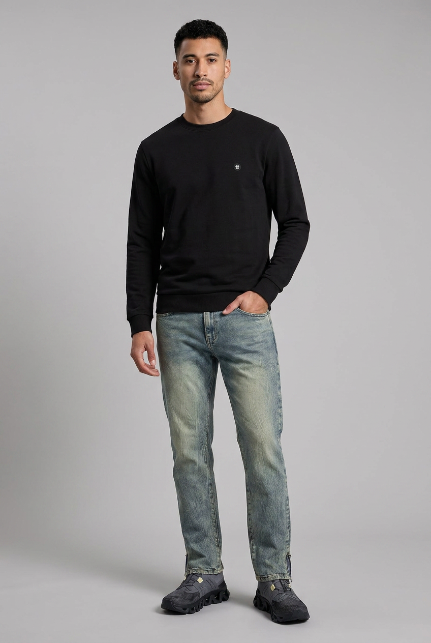 15404937609481 HUGO BOSS SWEATER C-SHARPE 01 ZWART