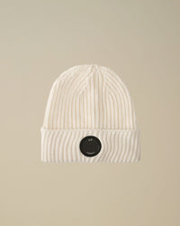 CP COMPANY MUTS MERINO WOOL LENS BEANIE OFF WHITE