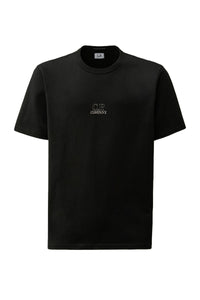 CP COMPANY T-SHIRT TWISTED LOGO GRAPHIC T-SHIRT ZWART