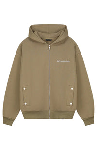 DONT WASTE CULTURE SWEATER ALE ZIPPED HOODIE L-BRUIN