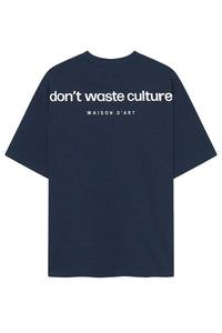 DONT WASTE CULTURE T-SHIRT CLEO D-BLAUW