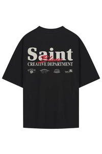 Saint Blanc T-SHIRT CREATIVE DEPT T-SHIRT ZWART WIT