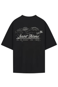 Saint Blanc T-SHIRT OFFICE MERCH T-SHIRT ZWART WIT