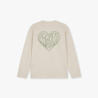 CROYEZ T-SHIRT STITCHED HEART LONGSLEEVE T-SHIRT OFF WHITE