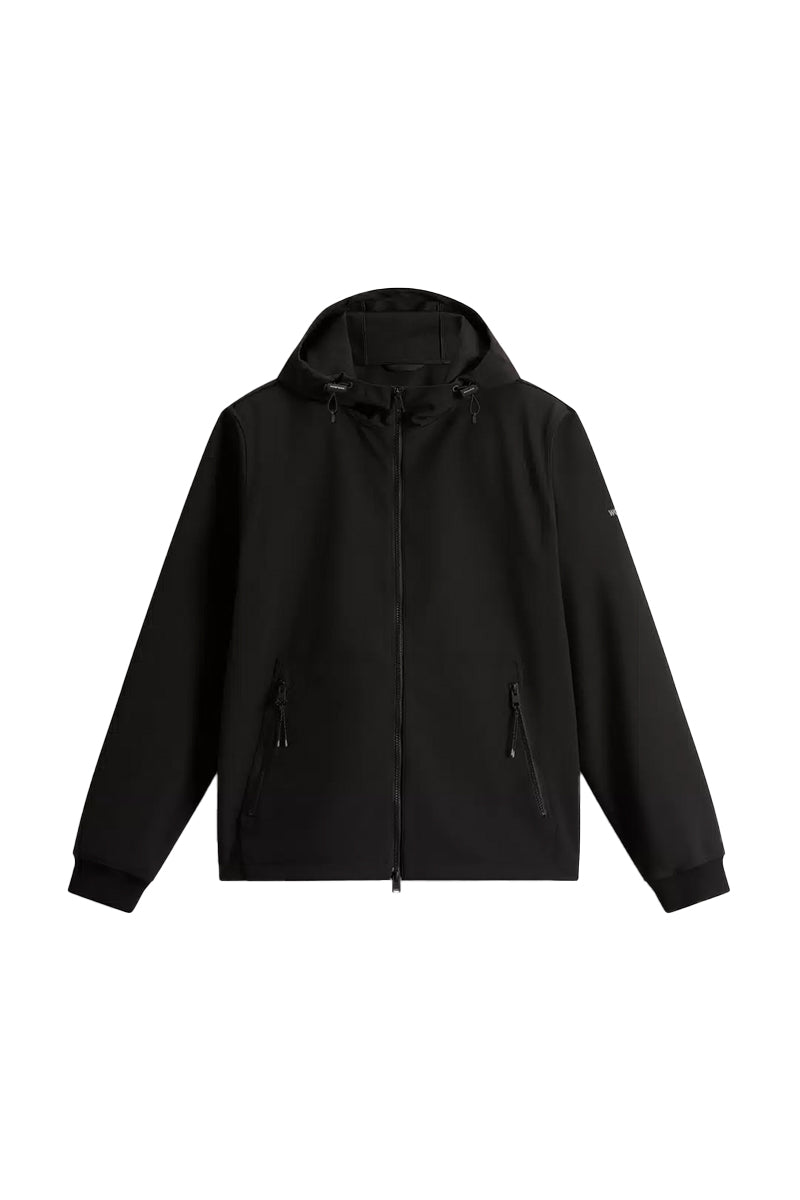 WOOLRICH JAS SOFT SHELL FULL ZIPP HOODIE ZWART – Tip de Bruin