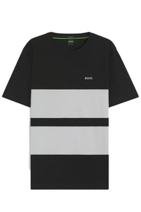 HUGO BOSS T-SHIRT TEE STRIPE ZONE ZWART