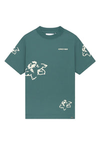 CROYEZ T-SHIRT INITIAL FLOWER T-SHIRT GROEN