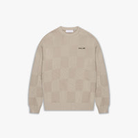 CROYEZ TRUI CHECKERBOARD KNIT SWEATER GRIJS