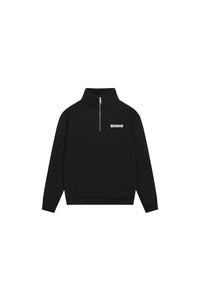CROYEZ SWEATER ETIQUETTE HALF-ZIP SWEATER ZWART