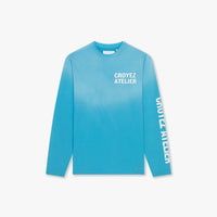 CROYEZ T-SHIRT SPRAYED ATELIER LONGSLEEVE T-SHIRT BLAUW
