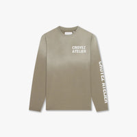 CROYEZ T-SHIRT SPRAYED ATELIER LONGSLEEVE T-SHIRT GROEN