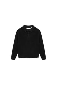 CROYEZ SWEATER FLEECE POLO SWEATER ZWART