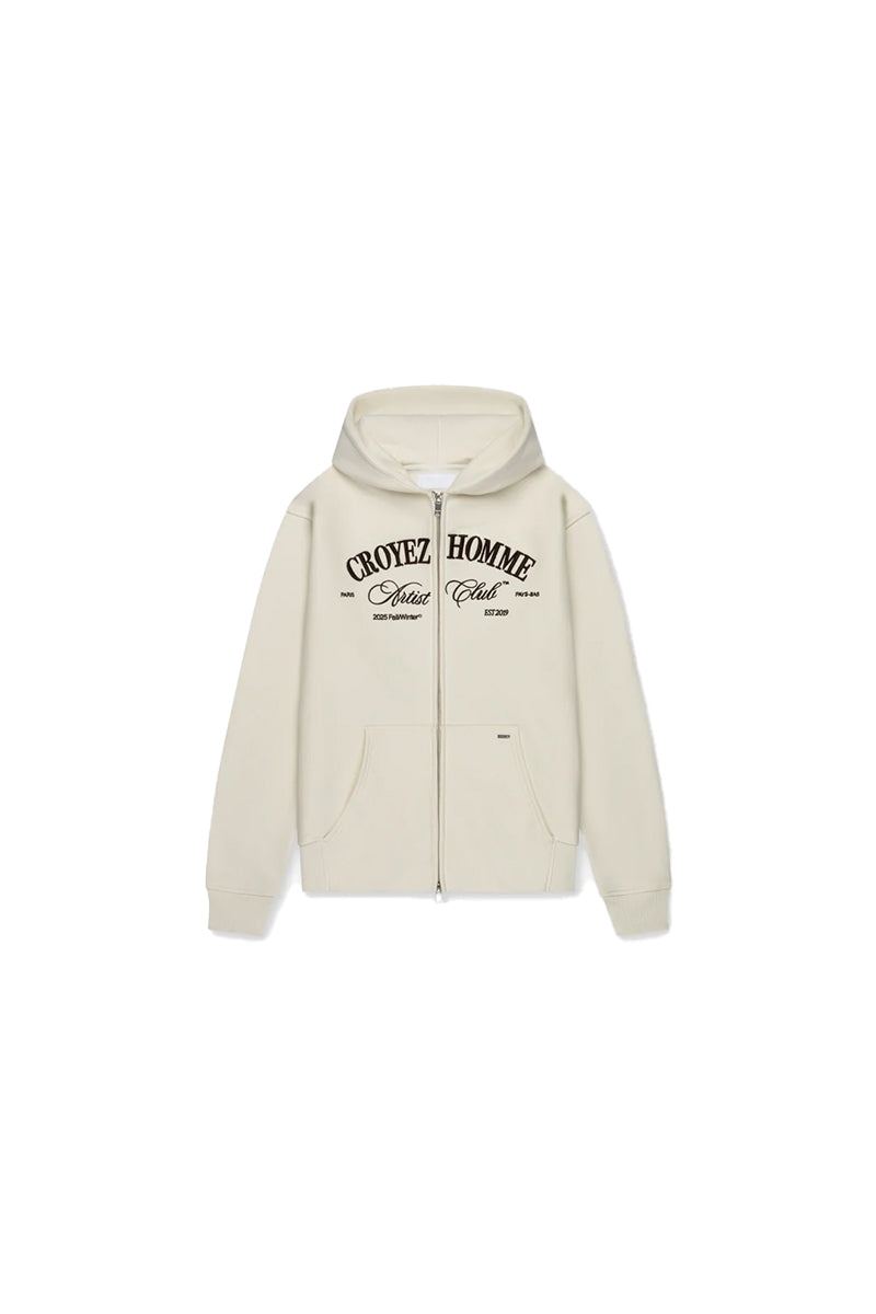 CROYEZ SWEATER ARTIST CLUB ZIP-HOODIE OFF WHITE – Tip de Bruin