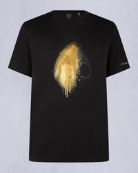 MOOSE KNUCKLES T-SHIRT AUGSTINE TEE GOLD ZWART - GOUD