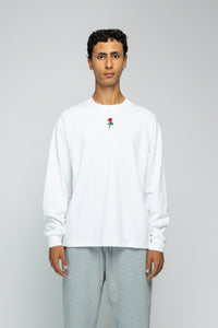 STRANGER SOCIETY T-SHIRT GARDEN LOGO LONGSLEEVE WIT