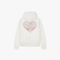 CROYEZ SWEATER STITCHED HEART ZIP HOODIE OFF WHITE
