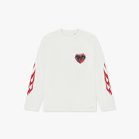 CROYEZ T-SHIRT HEART ON FIRE LONGSLEEVE OFF WHITE