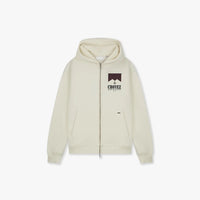 CROYEZ SWEATER MAISON FUMES ZIP HOODIE OFF WHITE