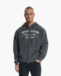 CROYEZ SWEATER STUDIO DEPT ZIP HOODIE D-GRIJS
