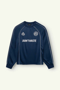 DONT WASTE CULTURE T-SHIRT ZENI LONG SLEEVE BLAUW