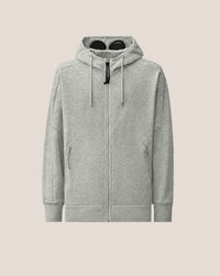 CP COMPANY JOGGING TOP DIAGONAL RAISED FLEECE GOGGLE ZIP M-GRIJS