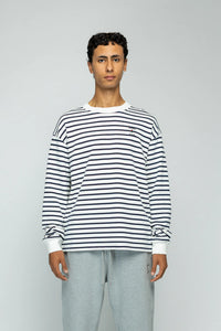 STRANGER SOCIETY SWEATER CREW LOGO LONGSLEEVE ZWART WIT