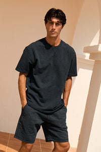 AIRFORCE SHORT DYED SHORT SWEAT PANTS D-BLAUW