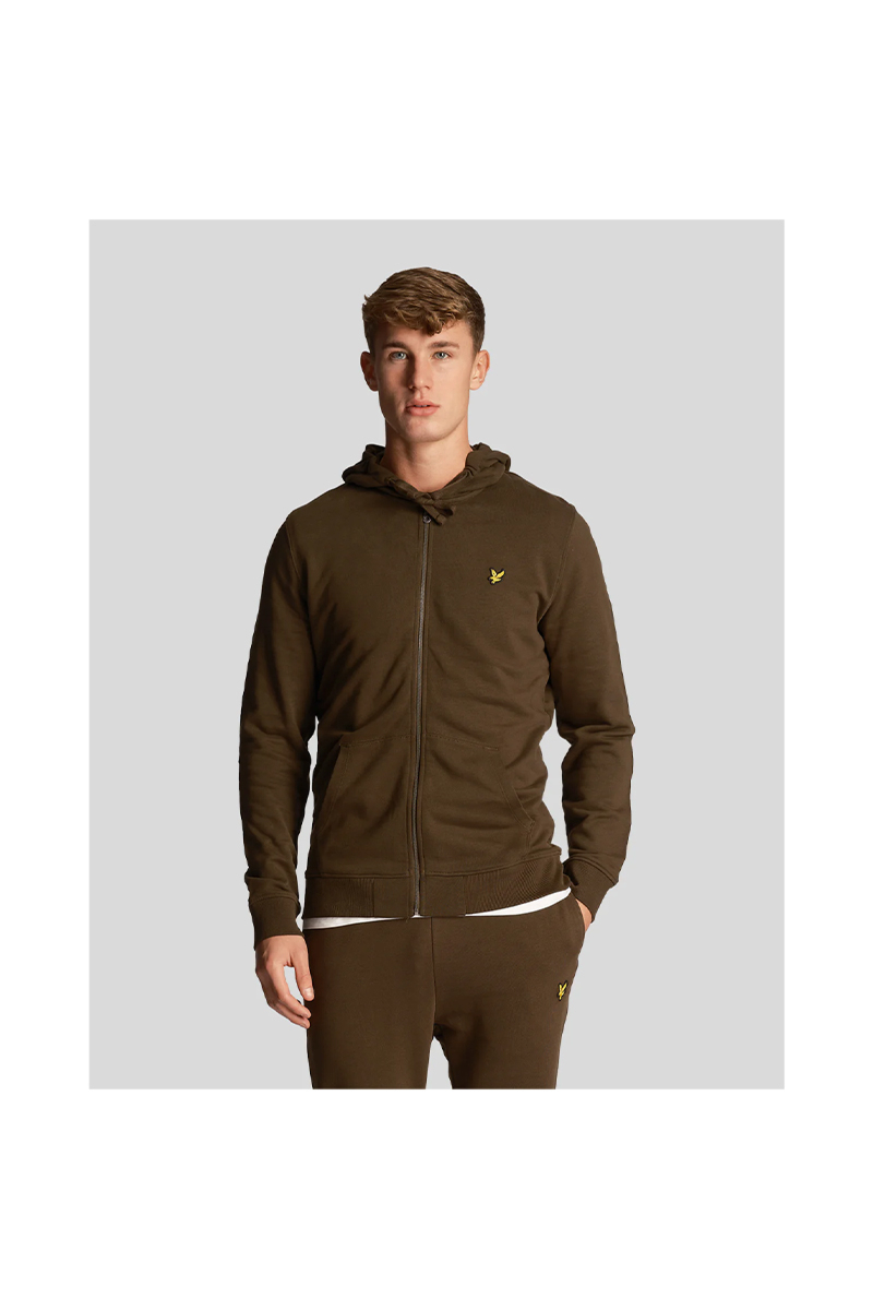 Lyle And Scott Jogging Top Zip Through Hoodie Army