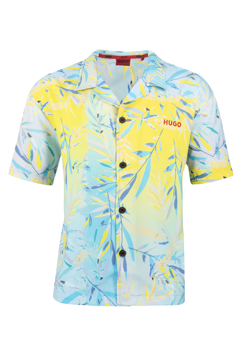 Hugo Boss Shirt Beach Shirt Relax Geel