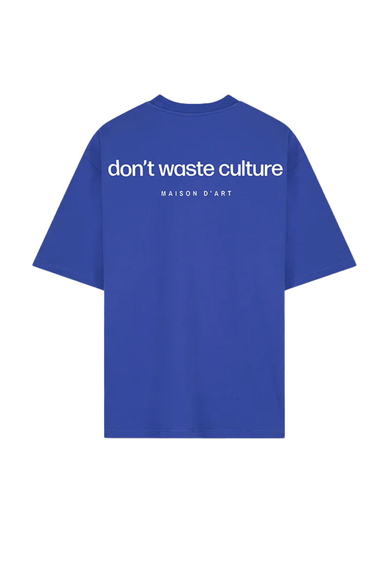 Don't Waste Culture T-shirt Cleo Blauw