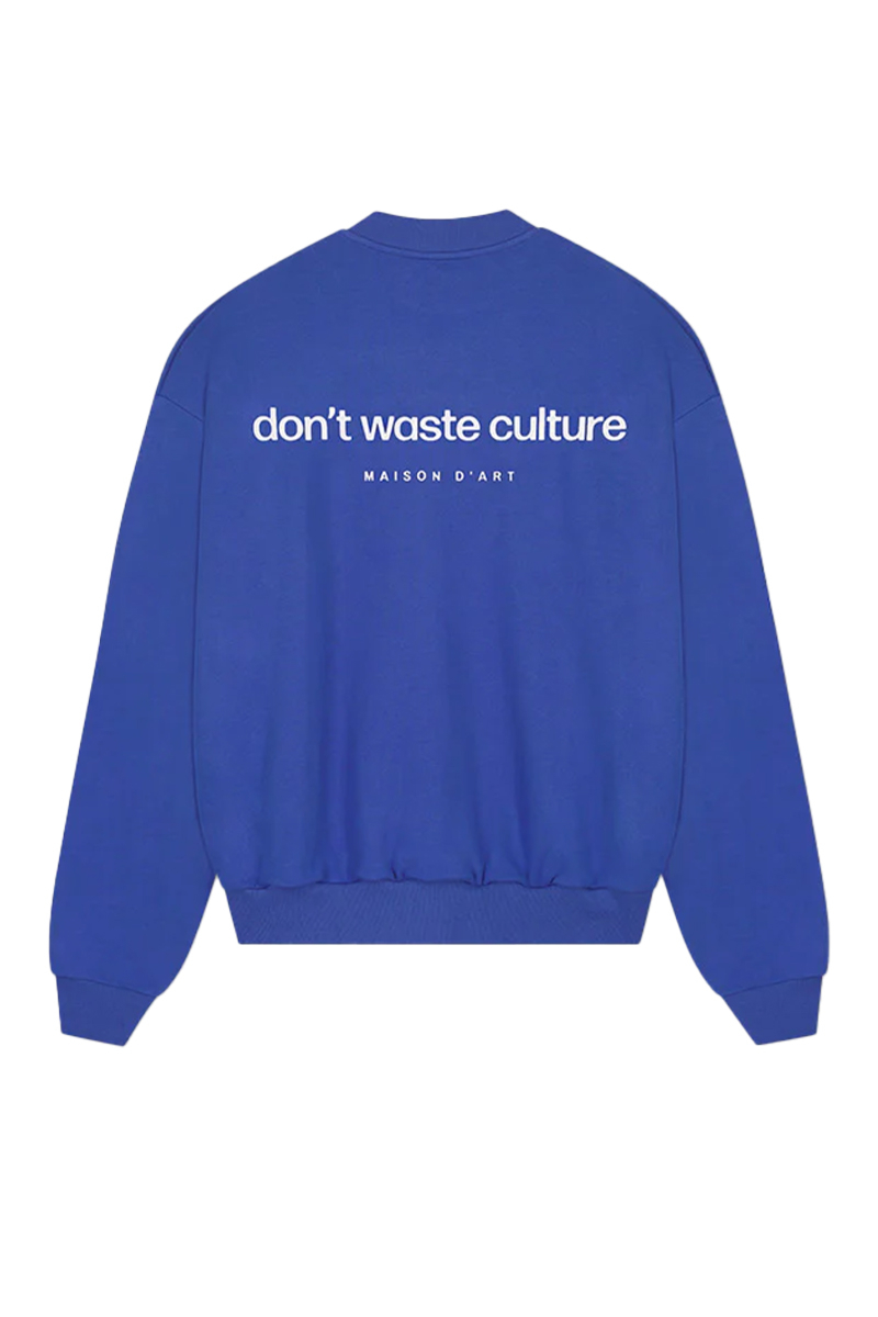 Don't Waste Culture Sweater Matt Blauw