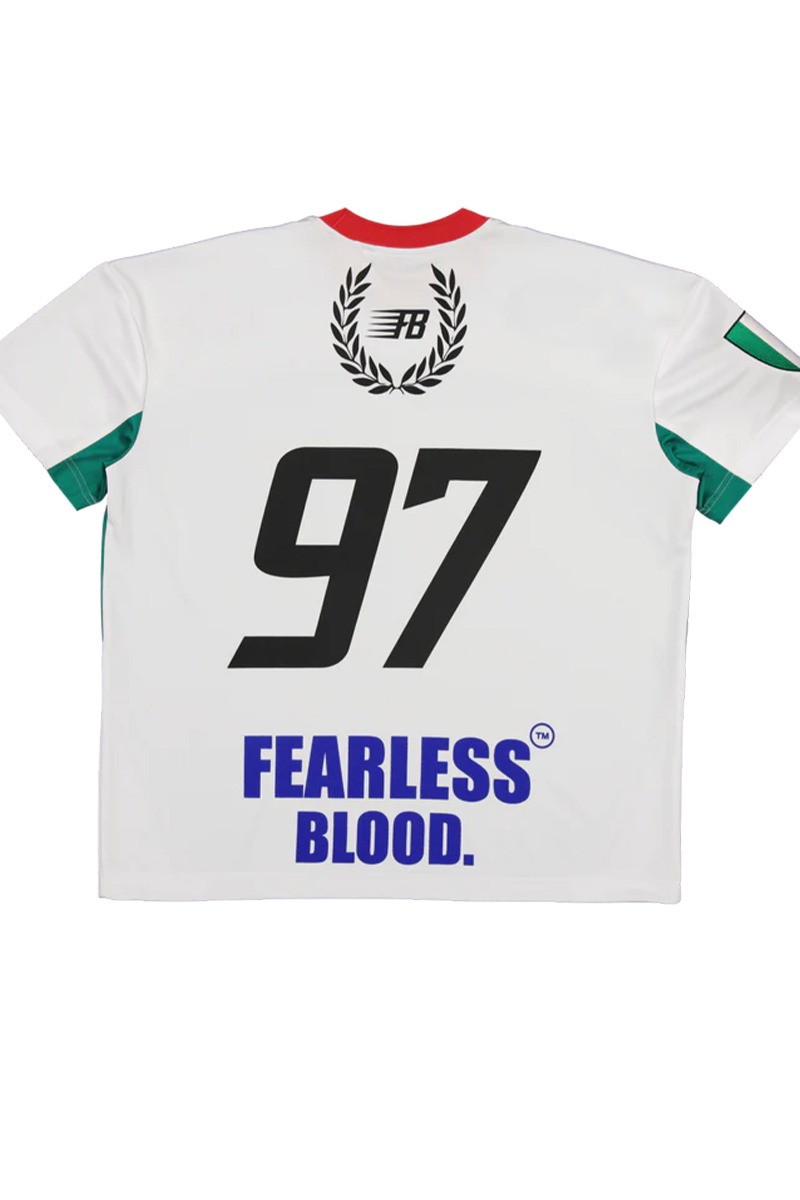 Fearless Blood T-shirt Fb-racing-01  Wit