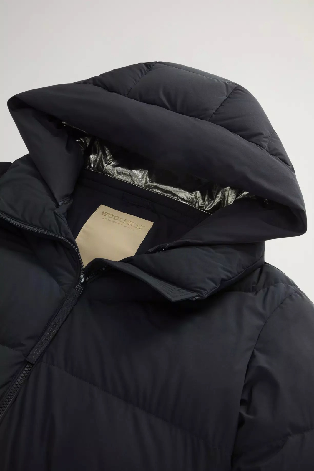 Woolrich Jas Mat Strech Long Puffer Parka Zwart