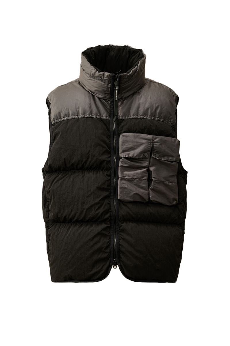 Cp Company Bodywarmer Chrome-r Mixed Down Vest Zwart