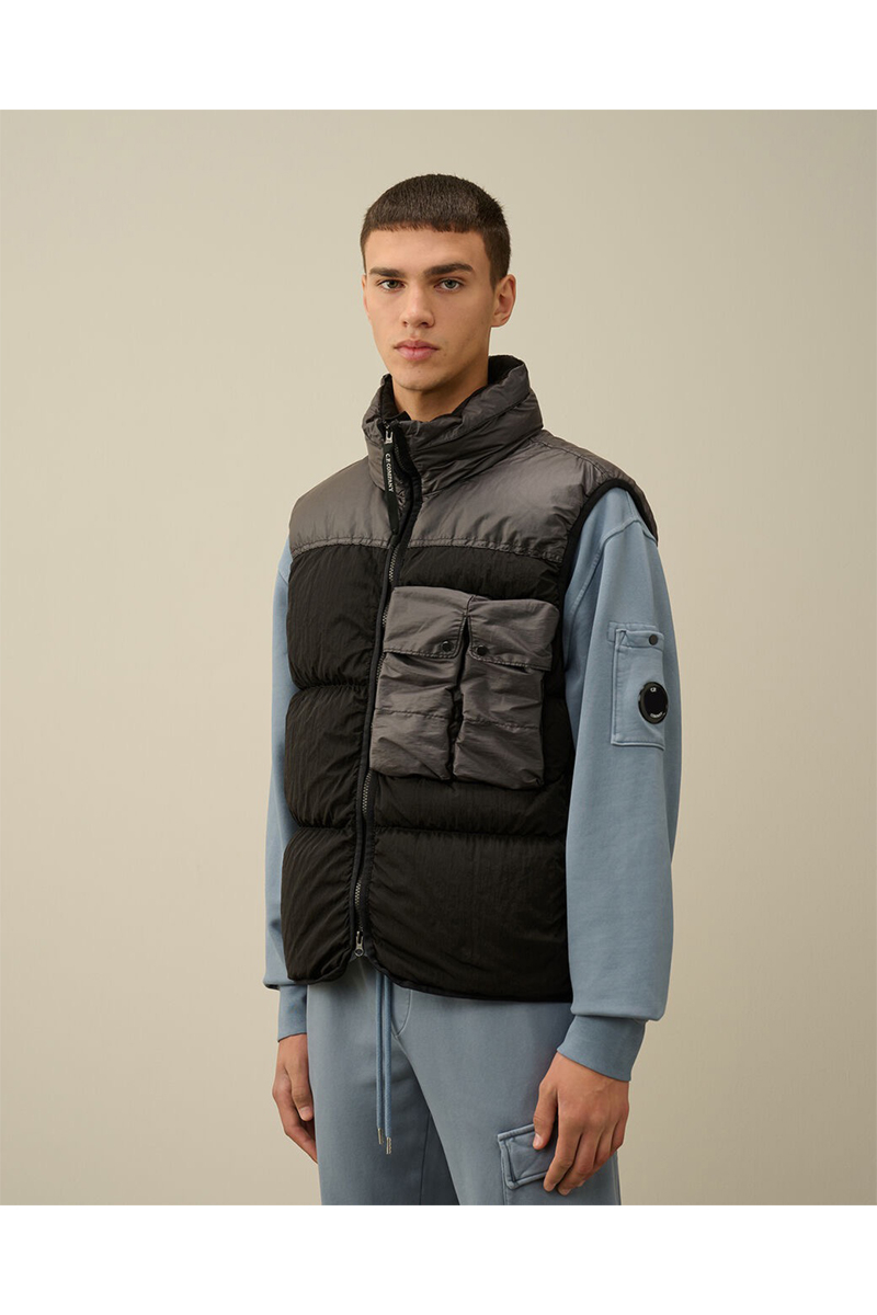 Cp Company Bodywarmer Chrome-r Mixed Down Vest Zwart