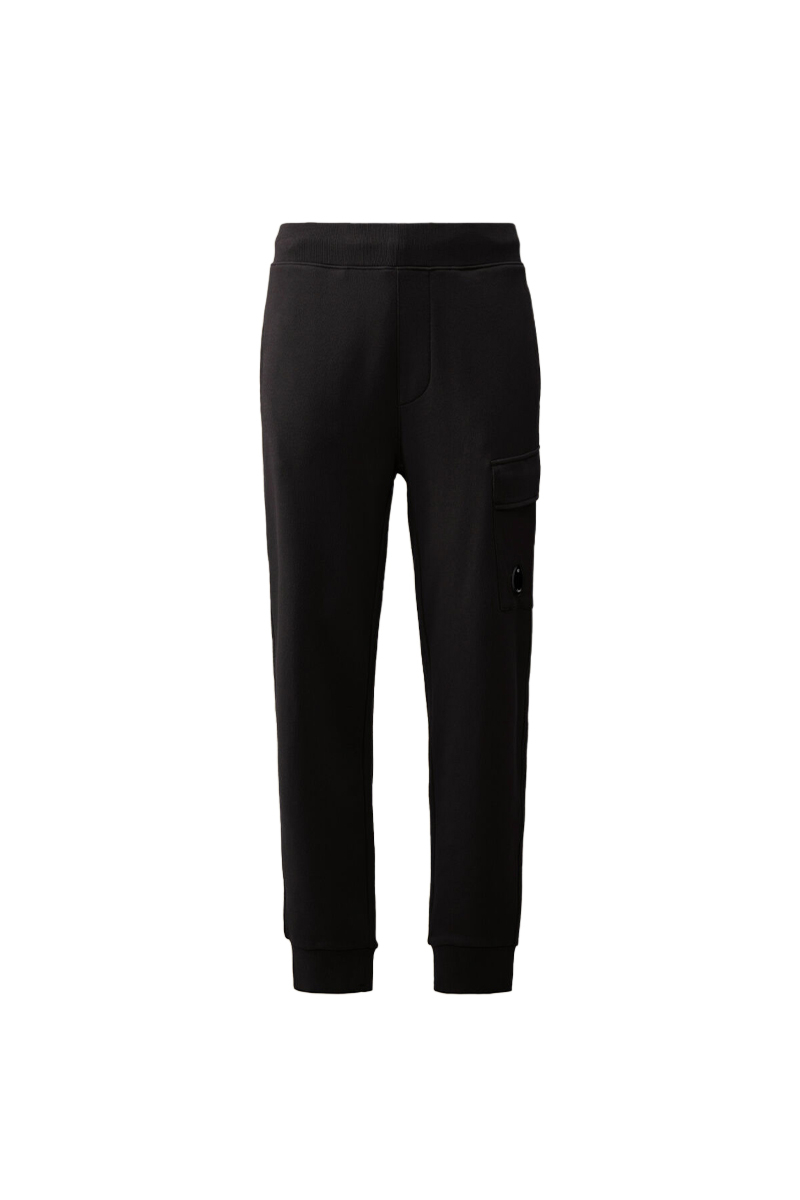 Cp Company Jogging Broek Diagonal Raised Fleece Cargo Sweatpants Zwart