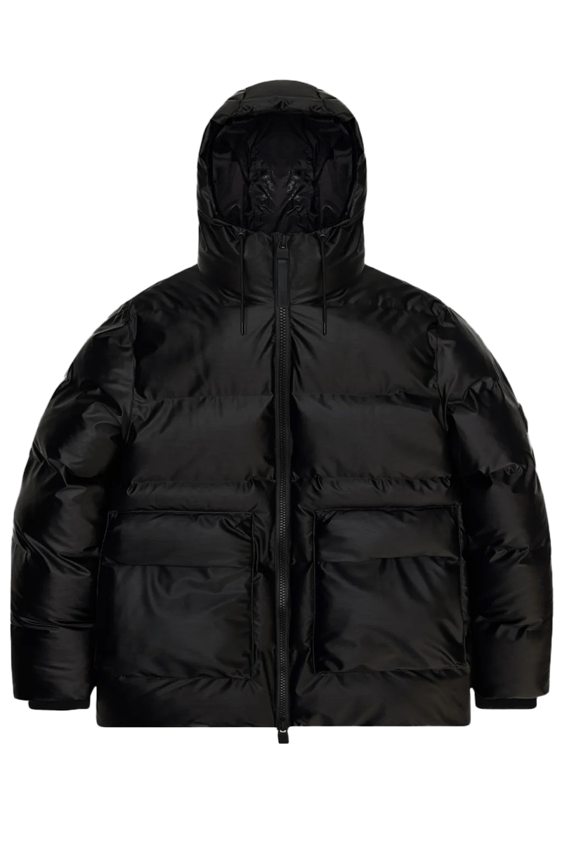 Rains Jas Alta Long Puffer Cargo Zwart