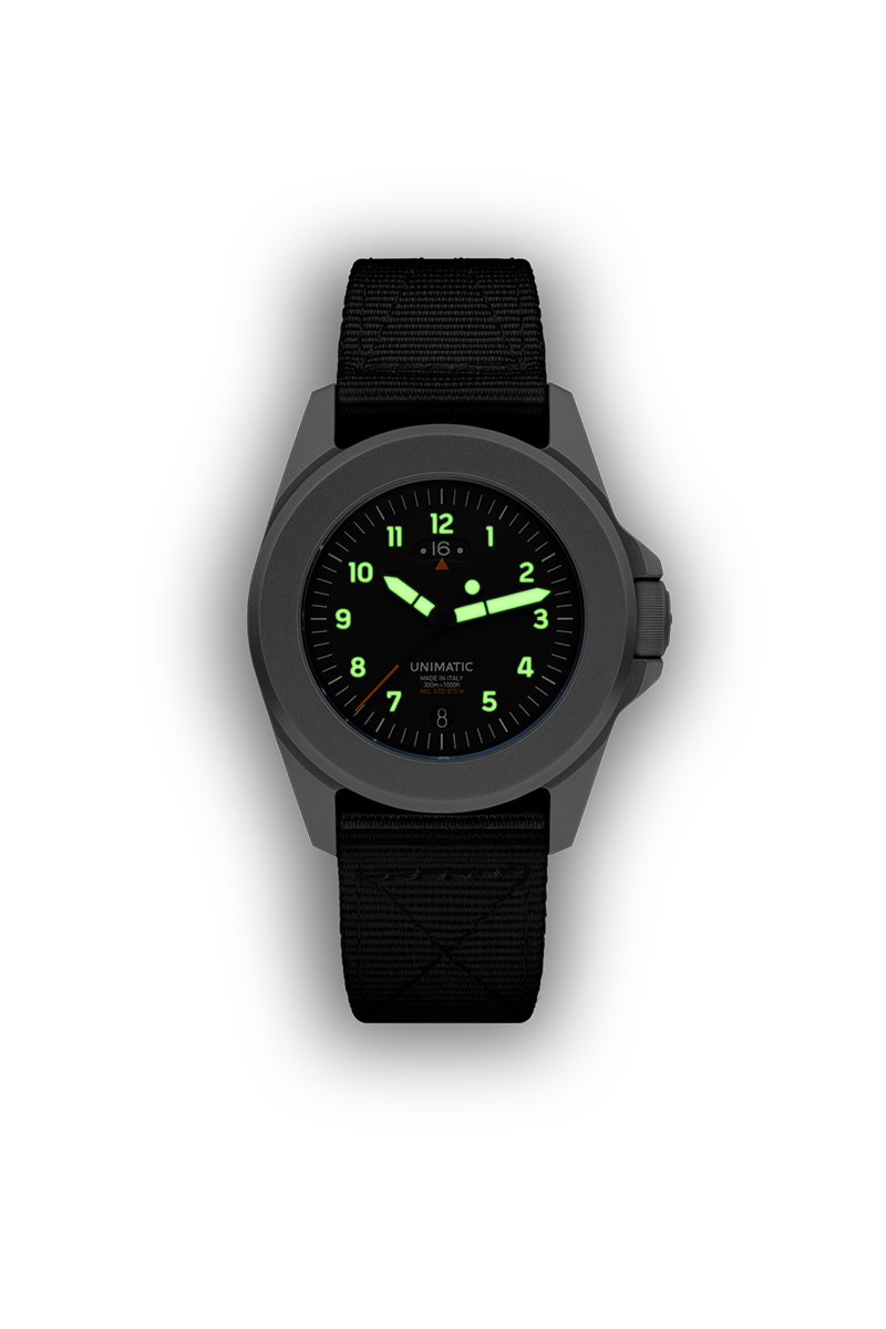 Unimatic Horloge Unimatic Ut4-gmt 40mm Case Sapphire 30atm Zwart