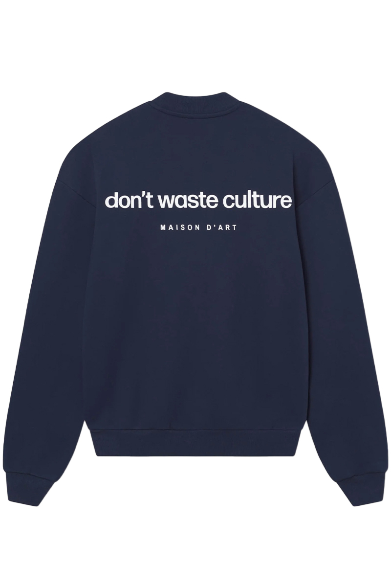 Don't Waste Culture Sweater Matt D-blauw