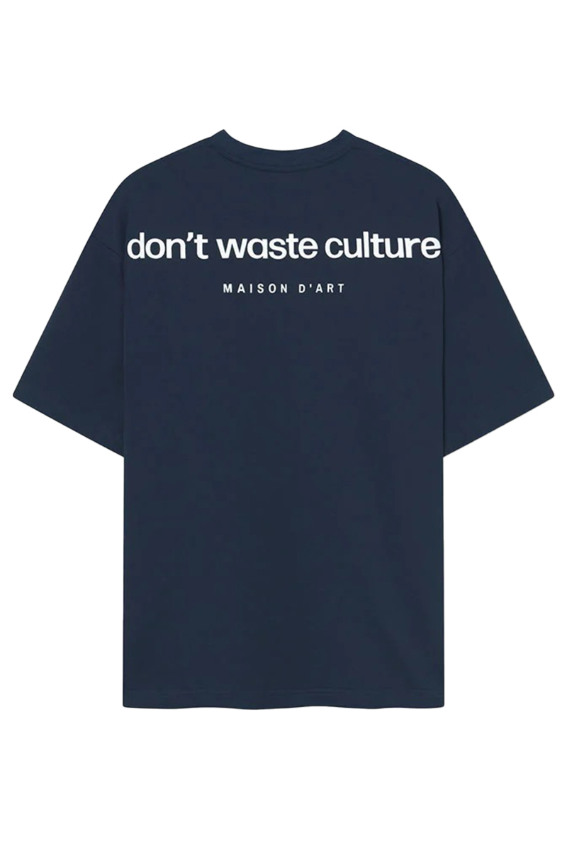 Don't Waste Culture T-shirt Cleo D-blauw