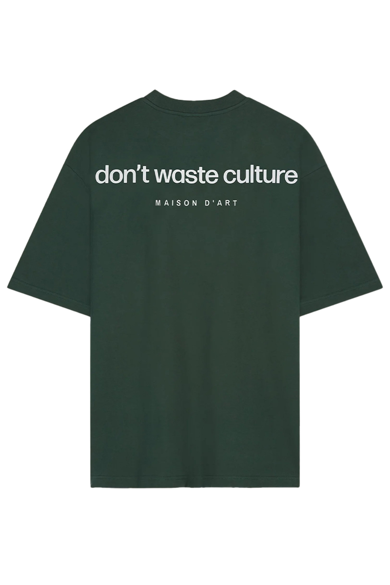 Don't Waste Culture T-shirt Cleo D-groen