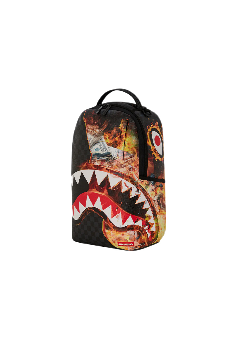 Sprayground Tas Shark Check Backpack Zwart