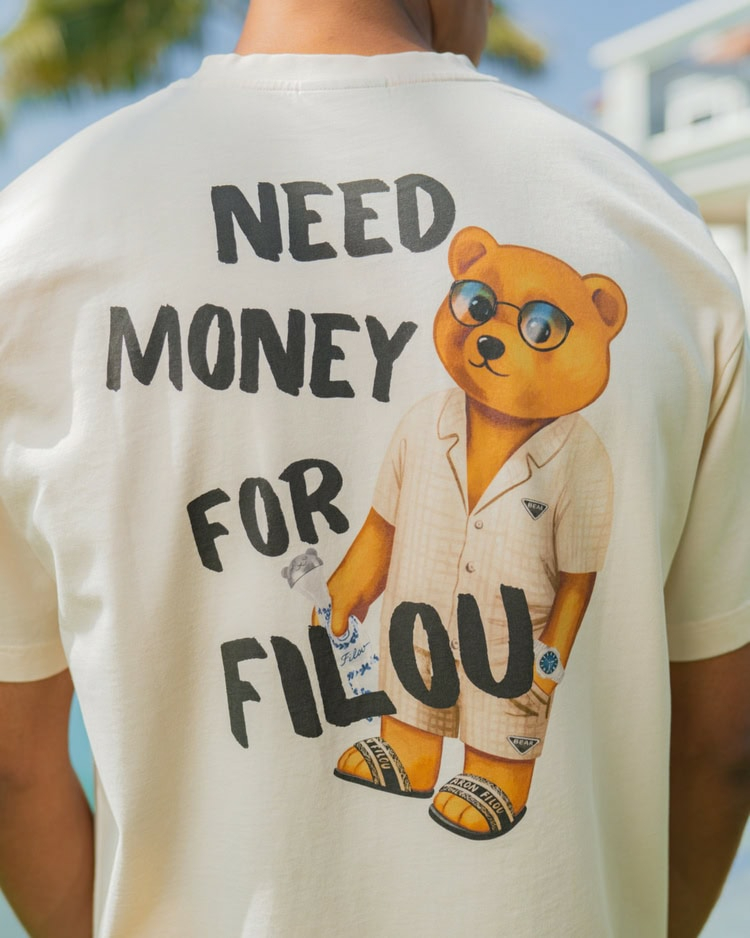 Baron Filou T-shirt Need Money Oversized Backprint T-shirt Wit