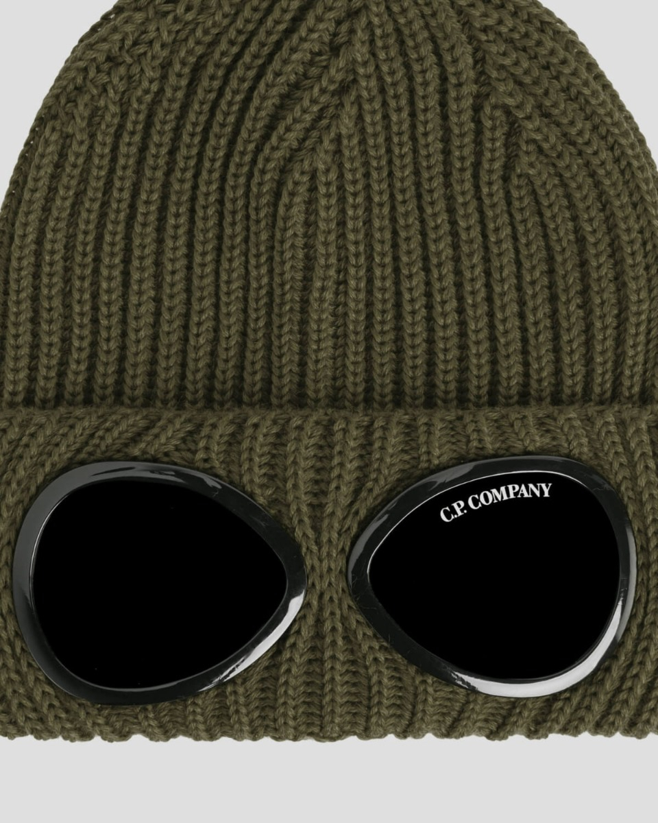 Cp Company Muts Merino Wool Goggle Beanie D-groen