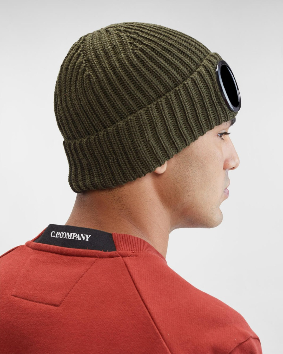 Cp Company Muts Merino Wool Goggle Beanie D-groen