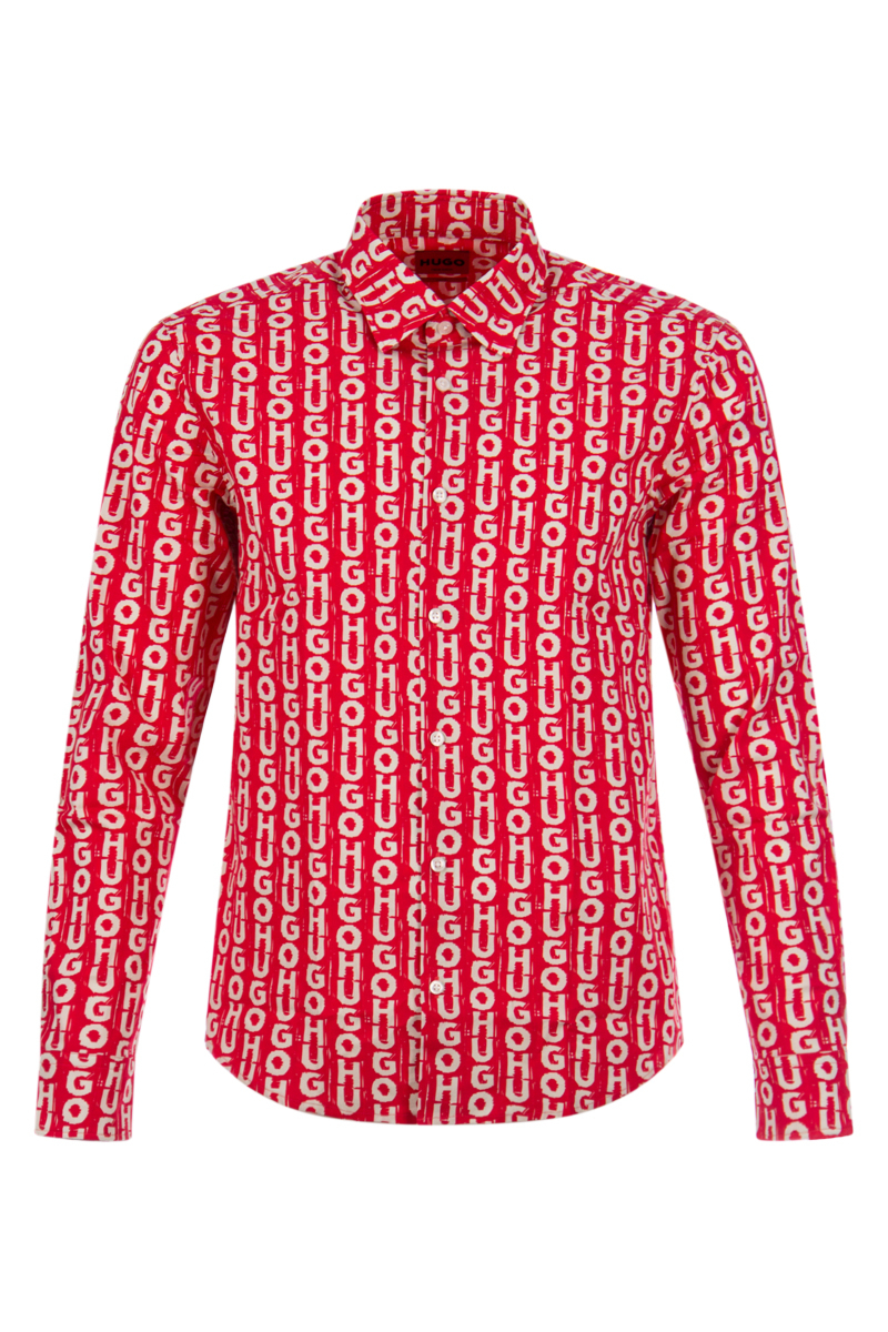 red hugo boss shirt