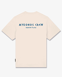 Baron Filou T-shirt Mykonos Crew Oversized Backprint Filou Wit